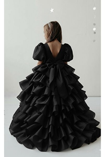 Asel Kids ДІВЧАТКО САТЕНЕ ЗНІМНЕ СУКНЯ З ХВОСТОМ І РУКАВАМИ