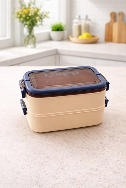 YAZICI حاوية طعام محمولة مكونة من طبقتين، صندوق غداء للحمية الغذائية، حاوية ت...