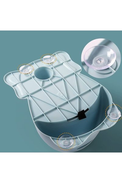ZJ&Brothers Baby Bath Seat, Non-Slip Mat, Portable, with Backrest & Suction Cups, 6-24 Months (Blue Round)
