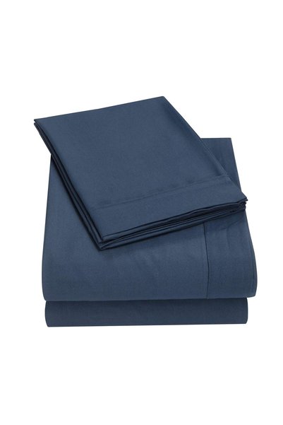 ZJ&Brothers King Bed Sheets Set, 500 TC, 4 Piece, Microfiber, 41 cm Pockets, Wrinkle Free (Gray Blue)