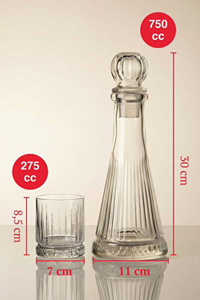 KHAKMA Home 5 Parça Kristal Kesim Sürahi Takımı - 750 cc Karaf ve 4'lü Bardak...