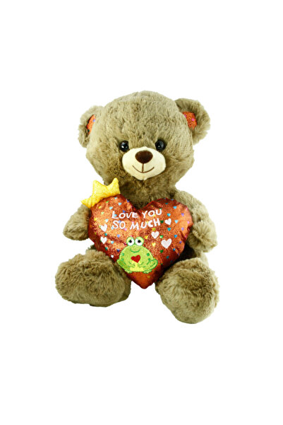 BYCEGU دمية قطيفة على شكل دب بقلب مكتوب عليه 'أحبك' بطول 30 سم - VRD
