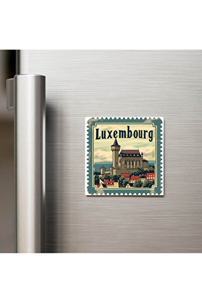 iBerk Mıknatıslı Buzdolap Magneti - Lüksemburg Luxembourg - Posta Pulu Temalı...