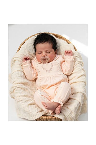 minicayzen Baby Girl Jumpsuit 3-6-9 Months Heart Embroidered Jumpsuit