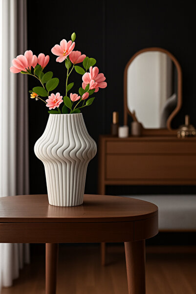 Baen Decor Dekoratif Aura Çizgili Vazo – Modern Tasarım