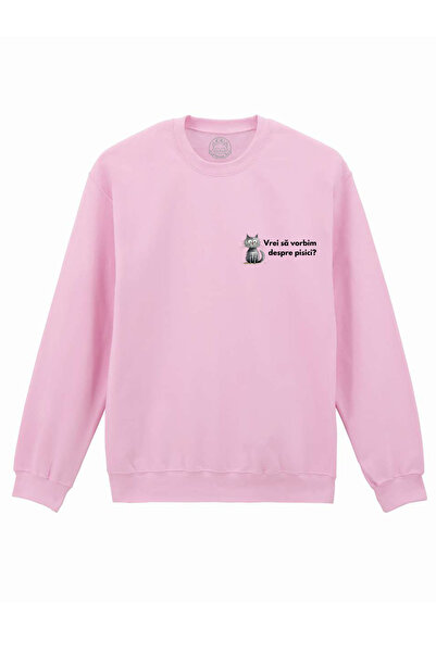 Cu Pisici Printed Sweatshirt-Do You Want to Talk About Cats?-Unisex