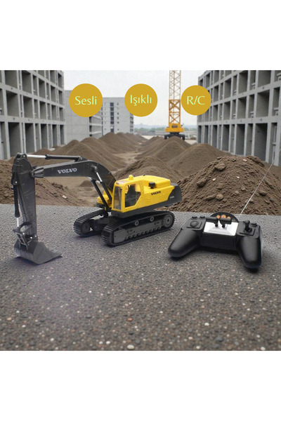 Sunman VOLVO Uzaktan Kumandalı Sesli ve Işıklı Volvo Ekskavatör