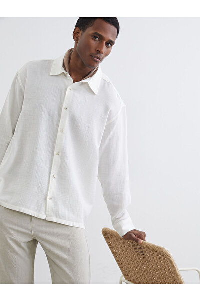 LC Waikiki Cămașă pentru bărbați Özmarka, din muselină, croială normală, sezo...