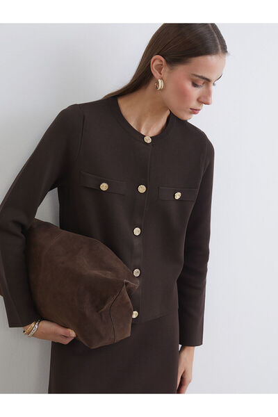 LC Waikiki OFERTE SEZONIENE DE LA RMZ GİYİM Cardigan tricotat maro Bi guler r...