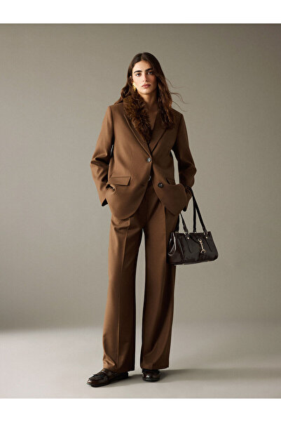 LC Waikiki Özmarka New Season Wide Leg Women's Trousers with Belt at the Waist