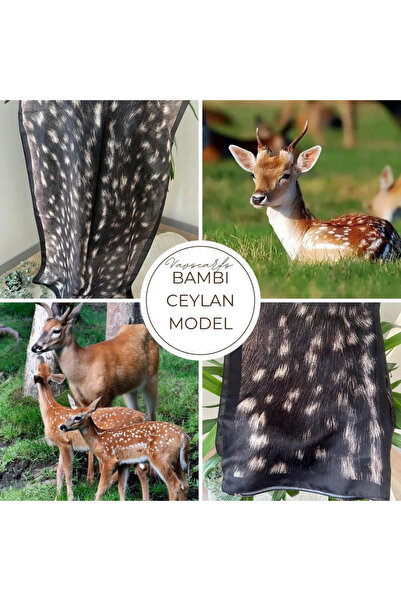 VaVscarfs Ceylan Patterned Bambi Shawl Black