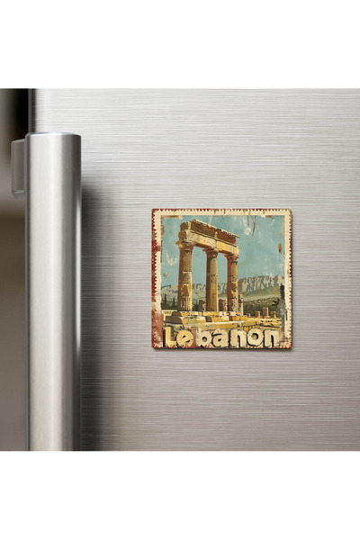 iBerk Mıknatıslı Buzdolap Magneti - Lübnan Lebanon - Posta Pulu Temalı Ülke -...
