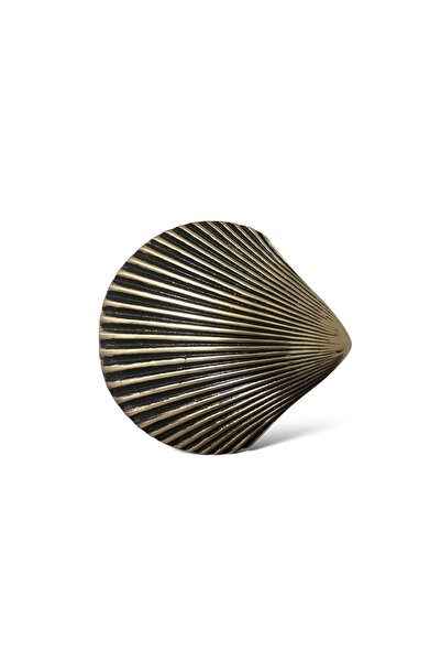 Antik Bronze Deniz Kabuğu Tasarım Pirinç Çekme Kapı Kolu, Parlak Sarı/Siyah