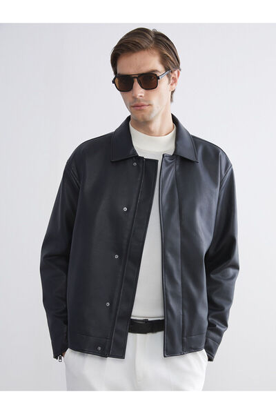 LC Waikiki Özmarka Noul sezon Jachetă pentru bărbați cu aspect de piele, cu g...