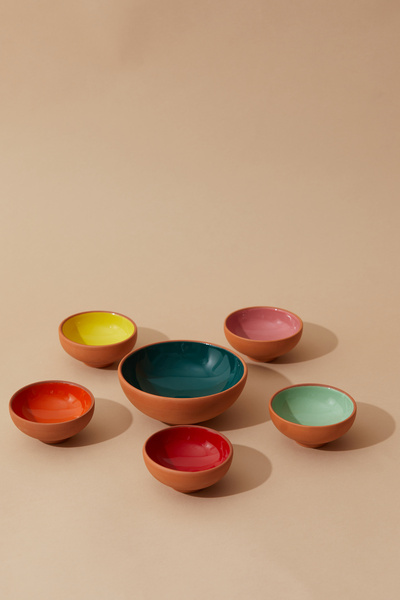 İLKCET MODA Toprak Kase Reçellik, Sosluk,Lokumuk 6'Lı 8cm