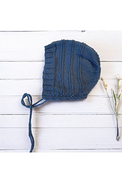 The Cloudish Shop Hand Knitted Laura Lora Baby Beanie - Hat Bonnet Navy Blue ...