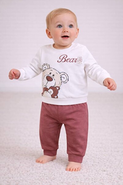 nikuby Alt Üst Takım Erkek Bebek Takım Çıtçıtlı 2li Takım Askı Ayıcıklı İkili...