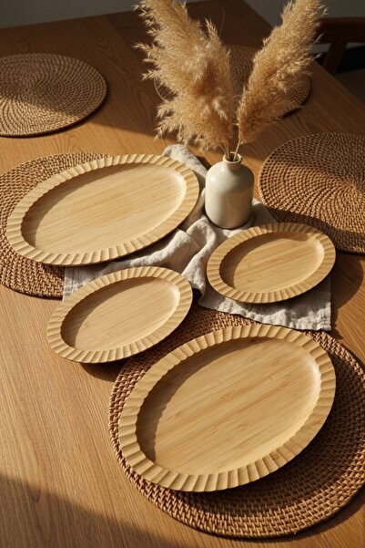 TB Tamer Bayrakçeken Masaj Aletleri Ve Tıbbi Ürün Bamboo Oval Serving Plate S...
