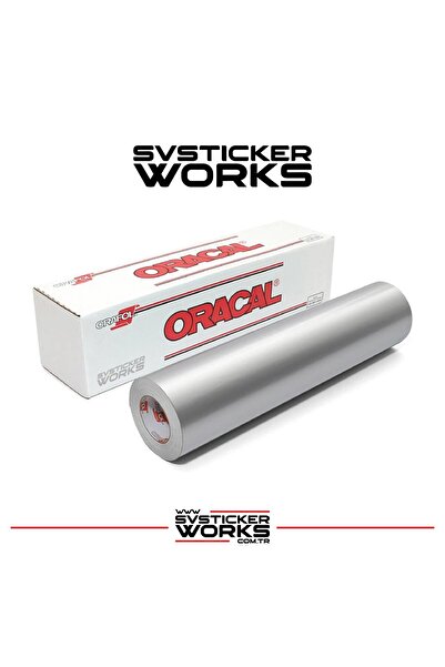 ARONA Metalik Gümüş Gri Renk Folyo (Kaplama , Sticker Vb.) Oracal Yüksek Kali...