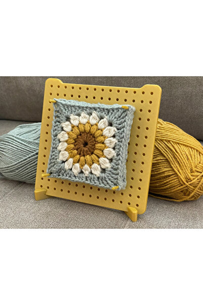 Gonulella Motif Tahtası Motif Gerdirme Tahtası 18x18 (8 çubuklu) Kare Örgü Mo...