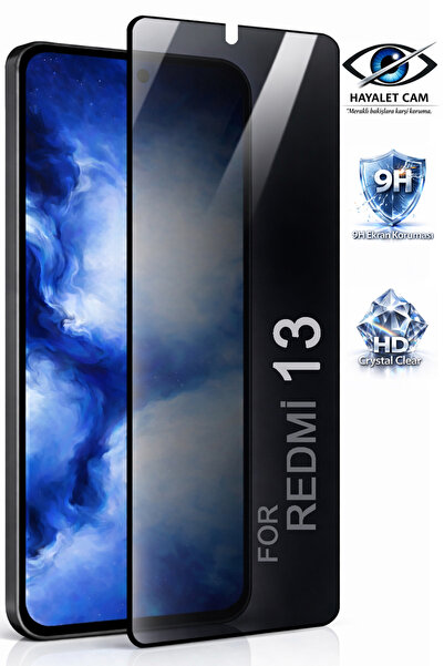 Tech&bello accessories واقي شاشة ريدمي 13 هايلايت زجاجي بتغطية كاملة مضاد للك...