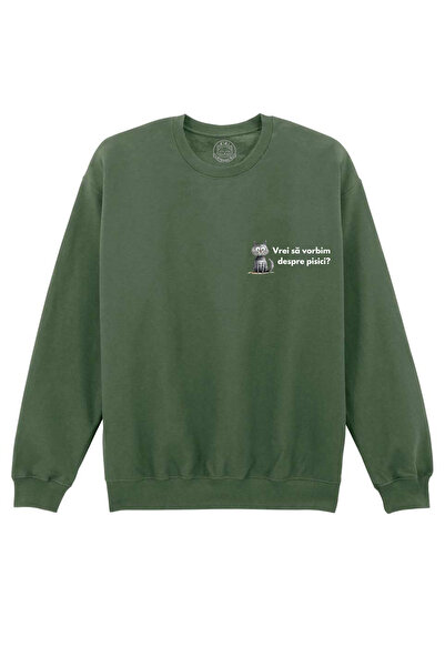 Cu Pisici Printed Sweatshirt-Do You Want to Talk About Cats?-Unisex