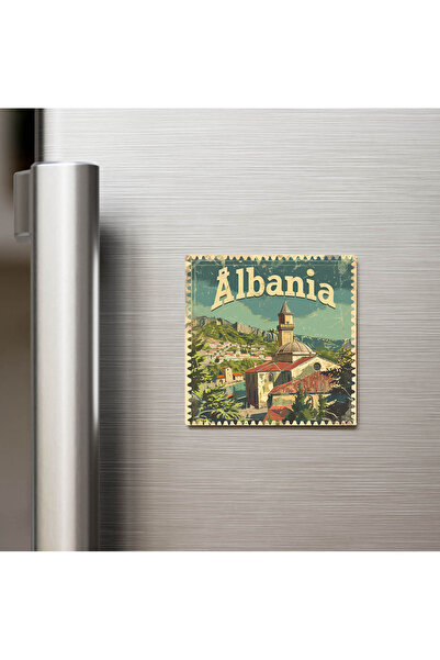 iBerk Arnavutluk Albania - Posta Pulu Temalı Ülke - Baskılı Buzdolap Magneti ...