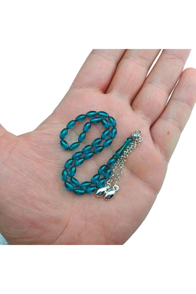 Selderesi MİNİ MİNİ Boy Ateş Kehribar Tesbih Özel Tasarım Gümüş Kaplama Püskül