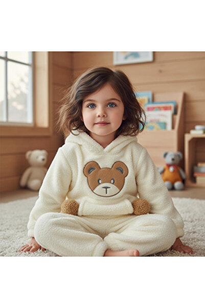 Bebelul Welsoft White fluffy sweatshirt and pants set