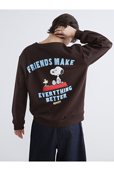 LC Waikiki Hilfa Yeni Sezon Snoopy Baskılı Oversize Kadın Kalın Sweatshirt