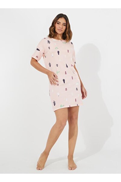 Generic Taik To Graphic Print Nightgown with Side Pocket