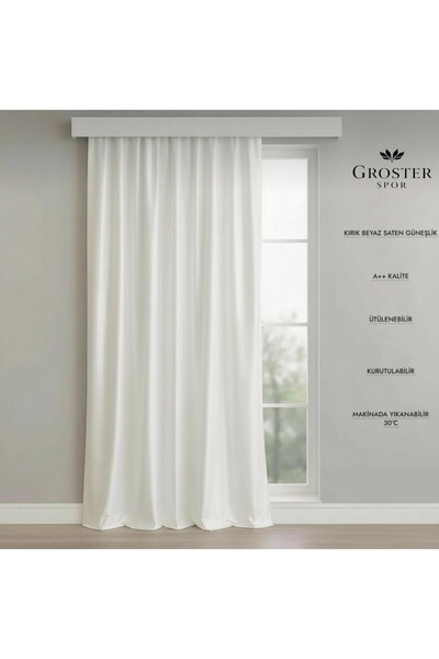 GROSTER SPOR مظلة شمسية من الساتان الأبيض الفاتح - قابلة للكي - قابلة للتجفيف...