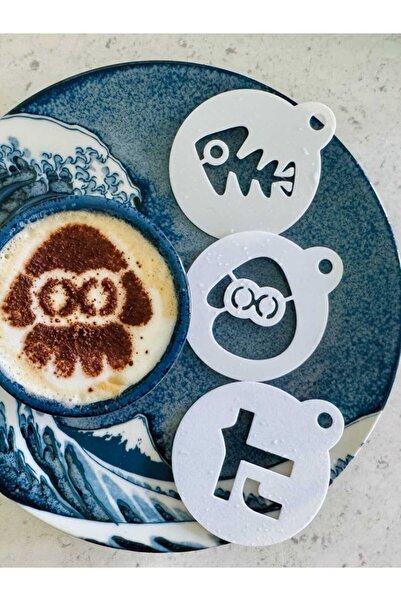 lucien vela مجموعة قوالب تزيين القهوة من 3 قطع بتصميم سبلاتون - مع أشكال هيكل...