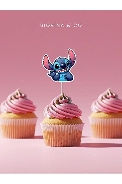 Siorina Co & Event Stitch Temalı Kutlama Pasta Kürdanı Cupcake Kürdanı 10'lu ...