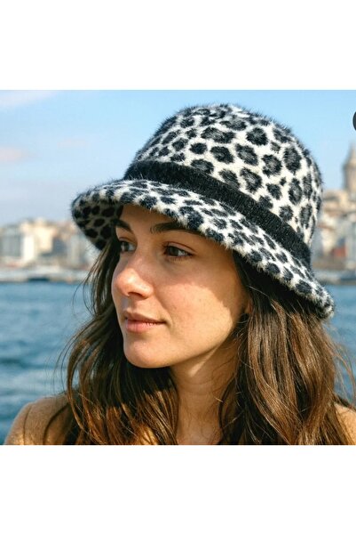 aseh shop قبعة موديل على شكل دلو بنقشة الفهد