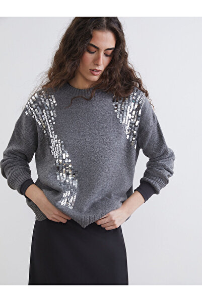 LC Waikiki Pulover de damă cu decolteu cu paiete brodate