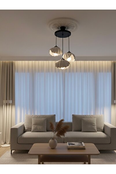 MoonLa Avize 3’lü İnci İstiridye Kabuğu Sarkıt Avize Sarkıt