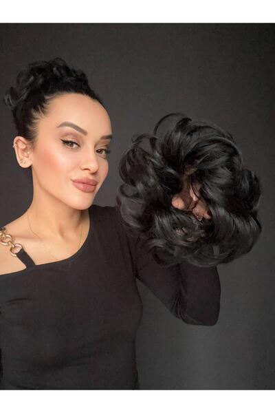 Suzan Peruk Pratik Saçlı Lastikli Topuz Tokası Renk seçenekli Takılıış videolu