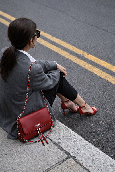 LOREVIE Kadın Çıkarılabilir Zincir Askılı El ve Omuz Çantası