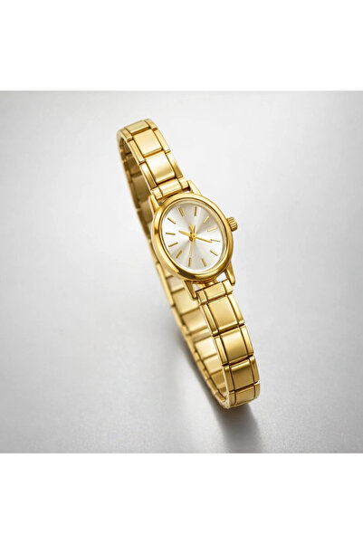 naaksesuar Gold Renkli Çelik Esnek Kadın Saat (İçi Beyaz)