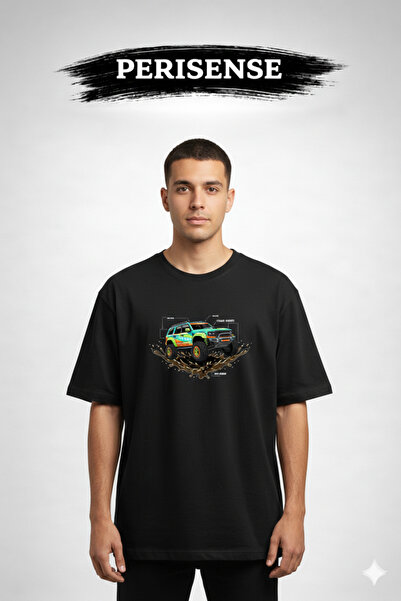 YRN COLLECTION تي شيرت للجنسين من Off-road Life مطبوع مصنوع من القطن الممشط ا...