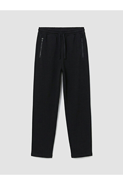 LC Waikiki Μαύρο αγορίστικο παντελόνι φόρμας κανονικής εφαρμογής