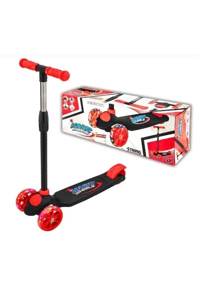 YUMURCAKTOYS Brn Işıklı Scooter Frenli 3 Tekerli Magıc Çocuk Scooter
