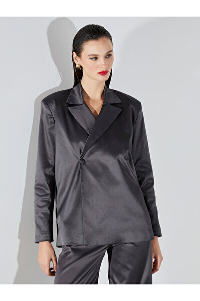 LC Waikiki Jachetă de damă din satin cu guler dublu