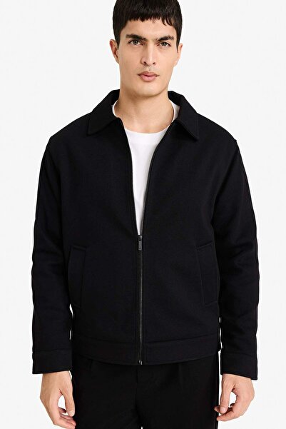 DeFacto Regular Fit Shirt Collar Lined Zippered Coat G6955Ax25Wn