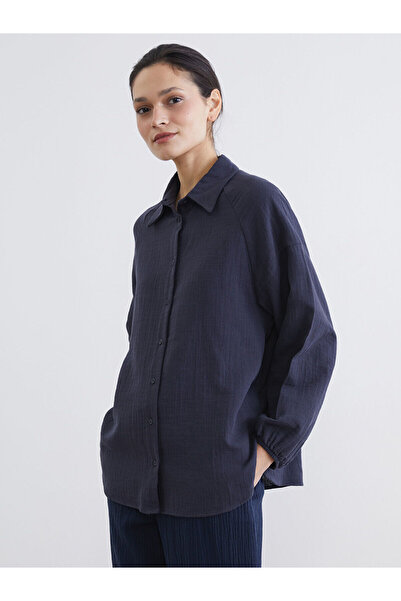 LC Waikiki Özmarka Νέας Σεζόν Γυναικείο Πουκάμισο Τουνίκ από Μουσελίνα με Υφή...