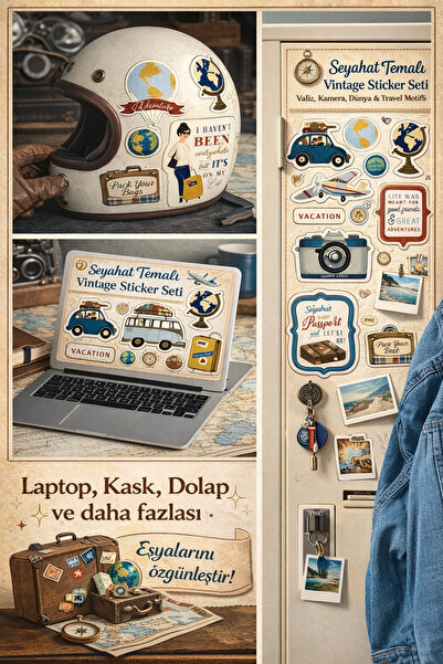 Limitless Design مجموعة ملصقات عتيقة بتصميم السفر - ملصقات للحقائب والكاميرات...