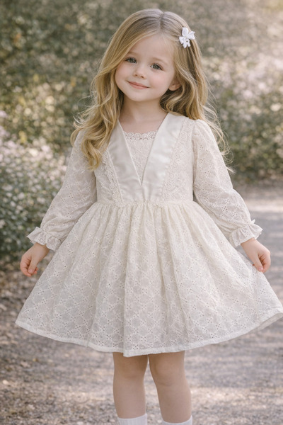 Bilge Trend ROCHIE ALBĂ CU MÂNĂ LUNGĂ PENTRU FETE, PENTRU ZIUA DE NAȘTEREA, P...