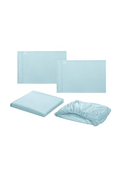 ZJ&Brothers King Bed Sheets Set, 500 TC, 4 Piece, Microfiber, 41 cm Pockets, Wrinkle Free (Sky Blue)