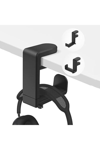 Arabest Black Headphone Hook, 360-Degree Adjustable Rotation, Universal PC Ga...
